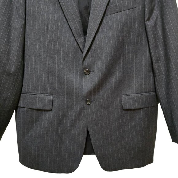 Ralph Lauren Gray Wool Pinstripe Single Breasted Blazer Sz 44L - Picture 2 of 11